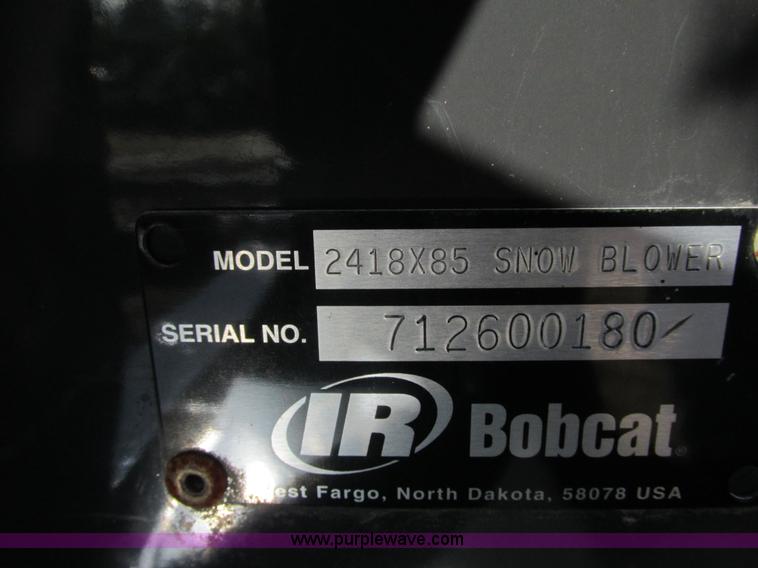 image for item K6592 Bobcat 2418X85 snow blower skid steer attachment