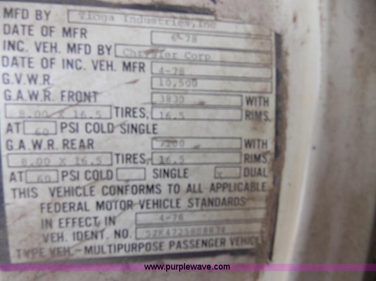 image for item J3550 1978 Dodge Sportsman motor home