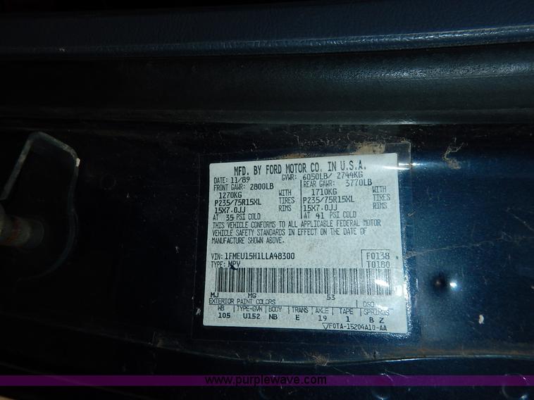 image for item J3583 1990 Ford Bronco SUV