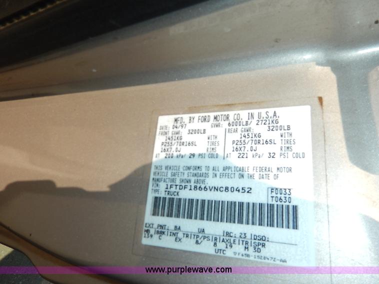 image for item J3585 1997 Ford F150 pickup truck