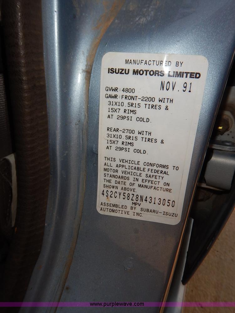 image for item J3587 1992 Isuzu Rodeo SUV