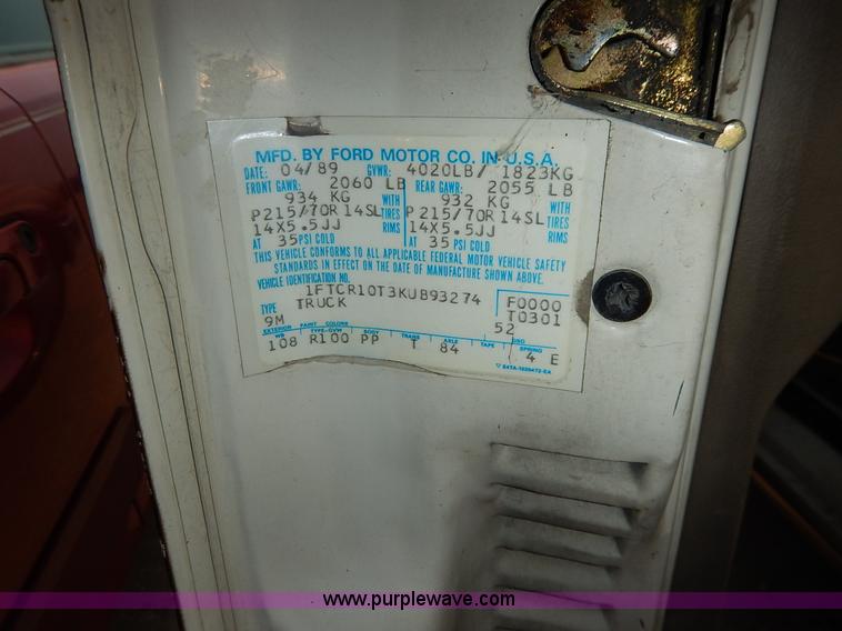 image for item J3589 1989 Ford Ranger pickup truck