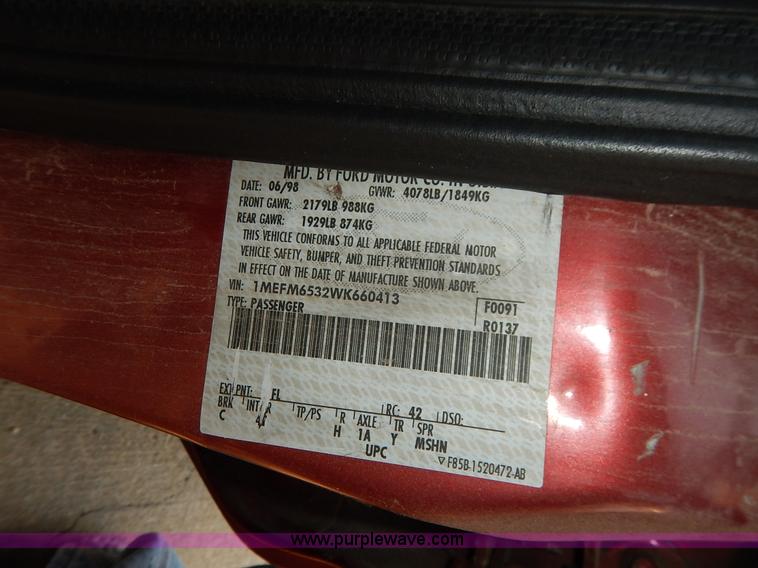 image for item J3590 1998 Mercury Mystique