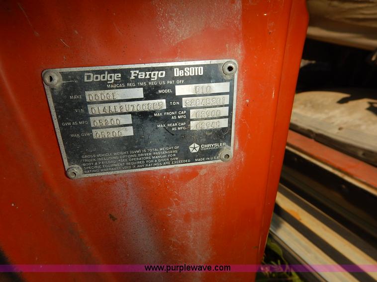 image for item J3605 1972 Dodge D10 Adventurer pickup truck