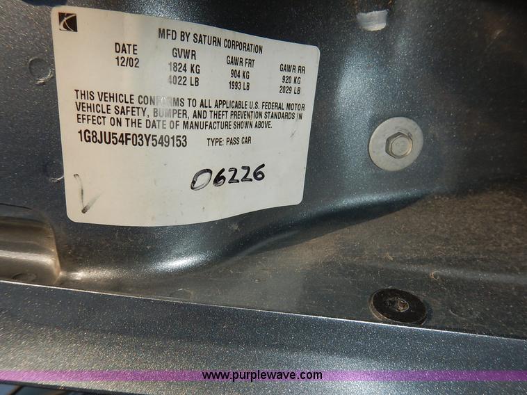 image for item J3611 2003 Saturn L200