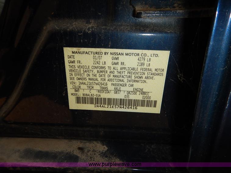 image for item J3612 2007 Nissan Altima