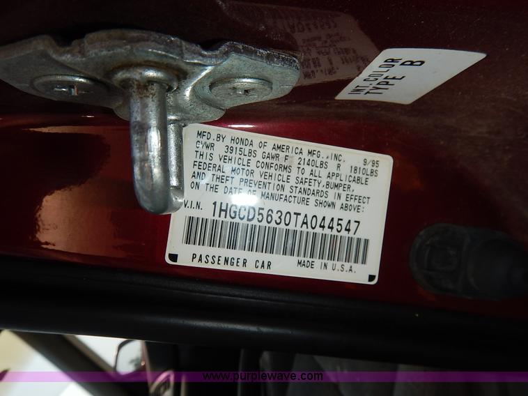 image for item J3616 1996 Honda Accord