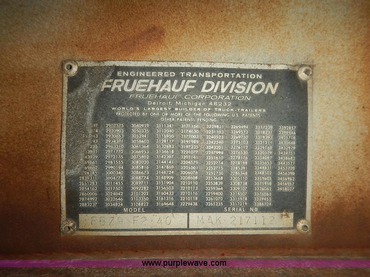 image for item K1597 1970 Fruehauf FBZ9F240 dry van trailer