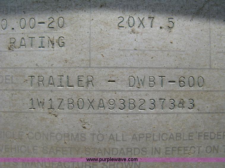 image for item K8721 2003 Wilson DWBT-600 belt trailer