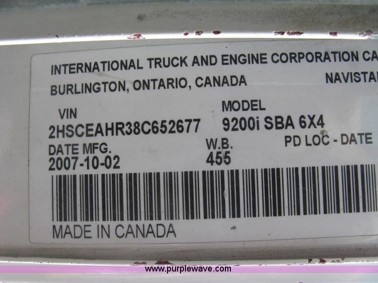 image for item K8722 2008 International 9200i semi truck