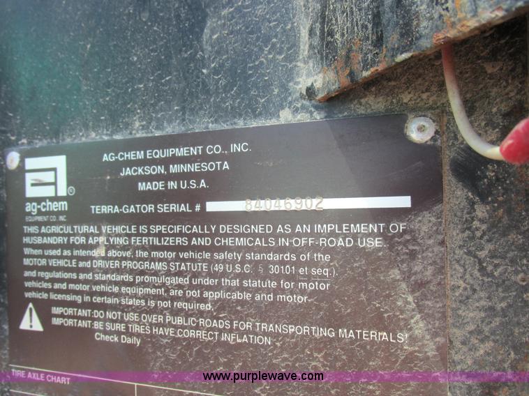 image for item L4016 2002 Ag-Chem TerraGator 8104 self-propelled applicator