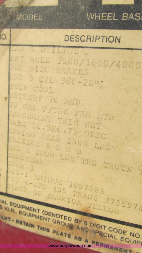 image for item AY9761 1976 Dodge Custom 200 Power Wagon fire truck