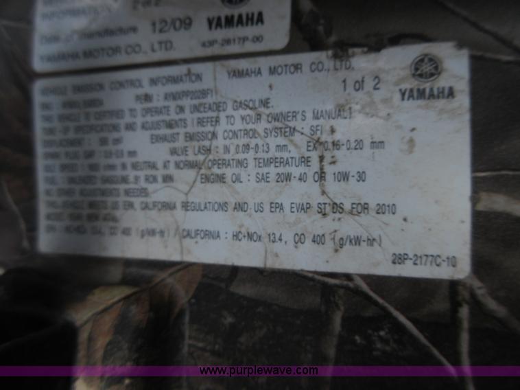 image for item AZ9117 2010 Yamaha Grizzley ATV