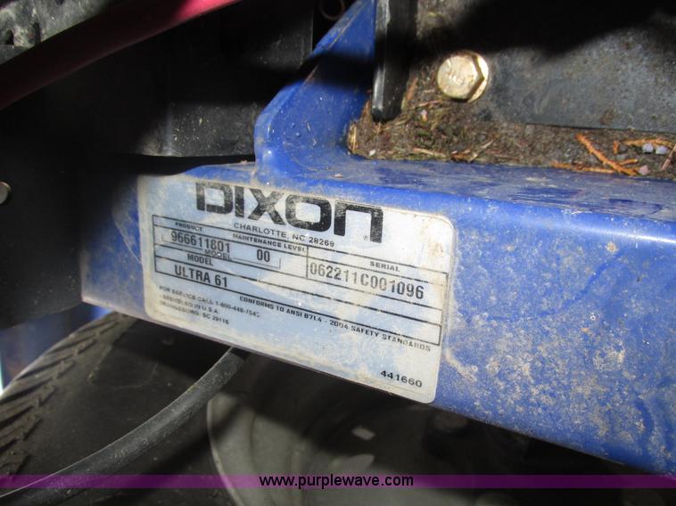 image for item H1210 2011 Dixon Ultra 61 ZTR lawn mower