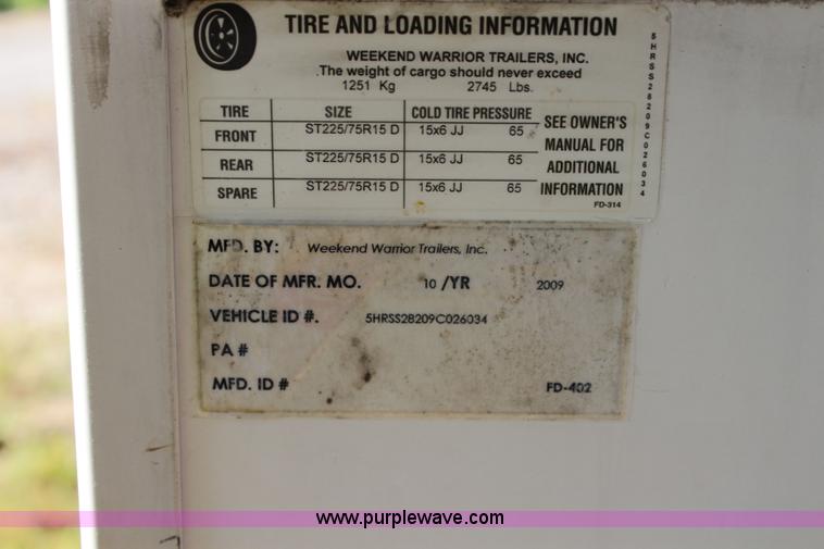 image for item J3553 2009 Superlite Weekend Warrior 2805 camper