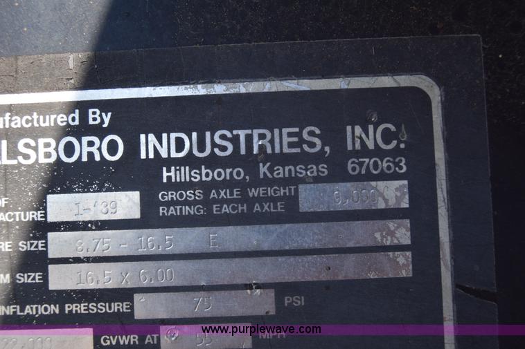 image for item J7767 1989 Hillsboro equipment trailer