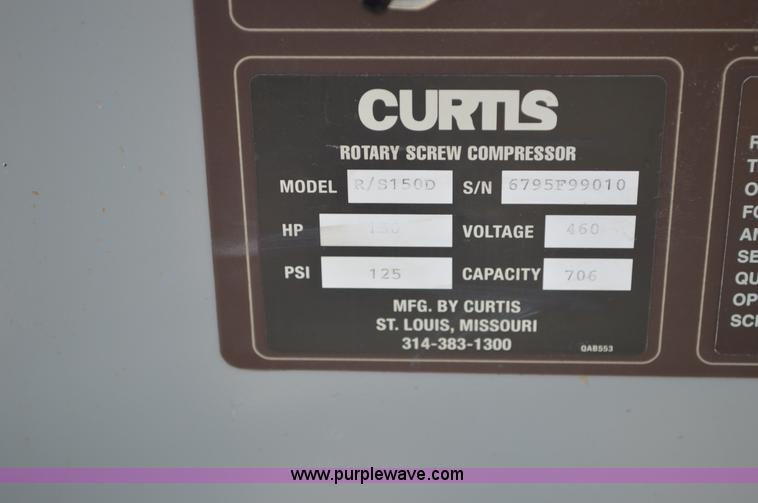 image for item J8581 Curtis R/S150D rotary screw air compressor