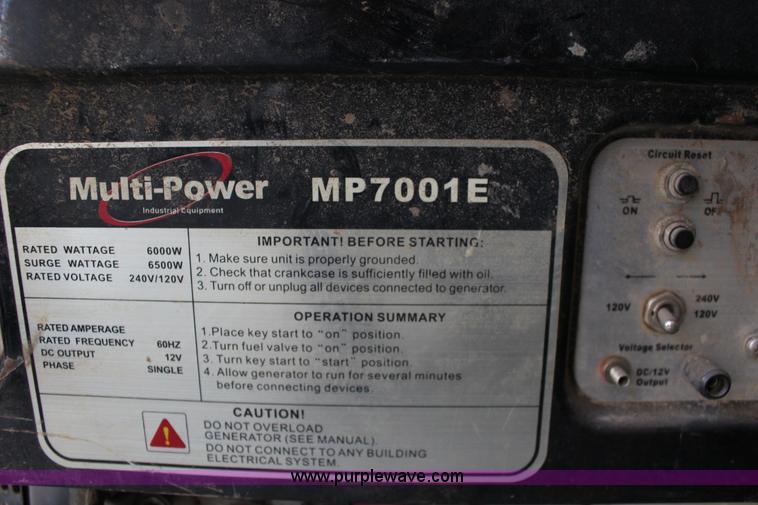 image for item K1098 Multi-power MP7001E generator