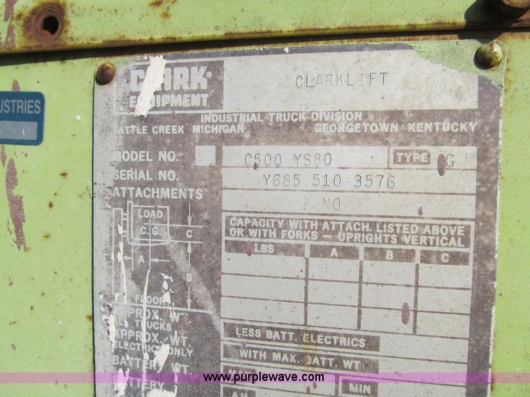image for item K6321 Clark C500-YS80 forklift