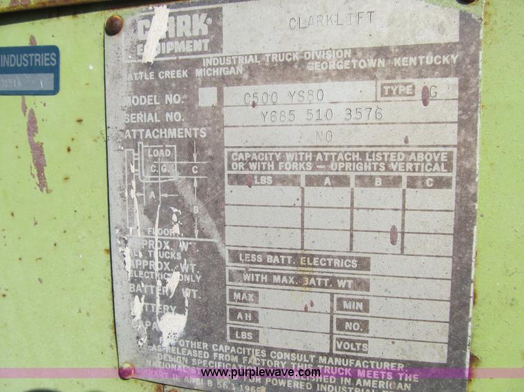 image for item K6321 Clark C500-YS80 forklift