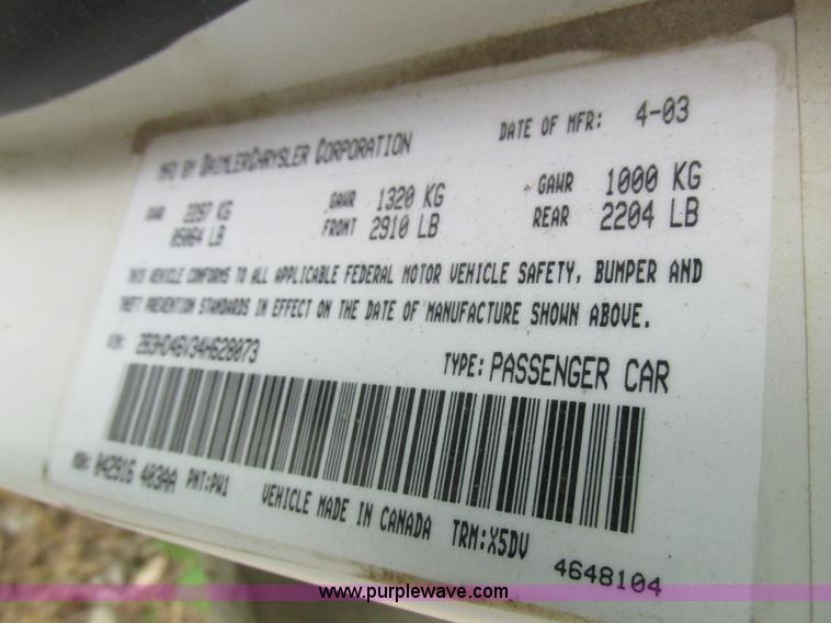 image for item L4048 2004 Dodge Intrepid SE