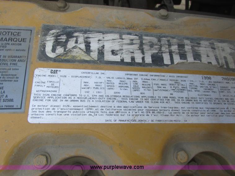 image for item A8854 1998 GMC C7500 flat bed truck with crane