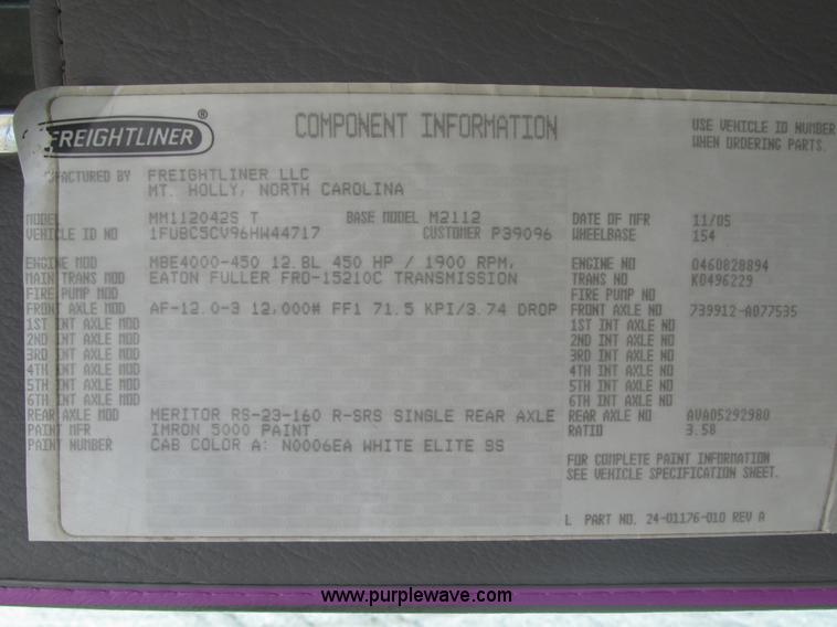 image for item H1178 2006 Freightliner Business Class M2 water truck