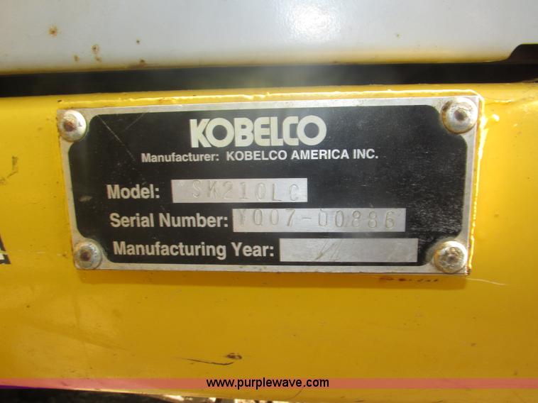 image for item H1185 2002 Kobelco SK210LC excavator
