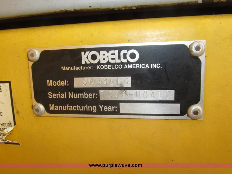 image for item H1187 2001 Kobelco SK330LC excavator