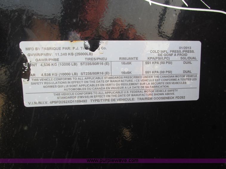 image for item H1192 2013 PJ equipment trailer