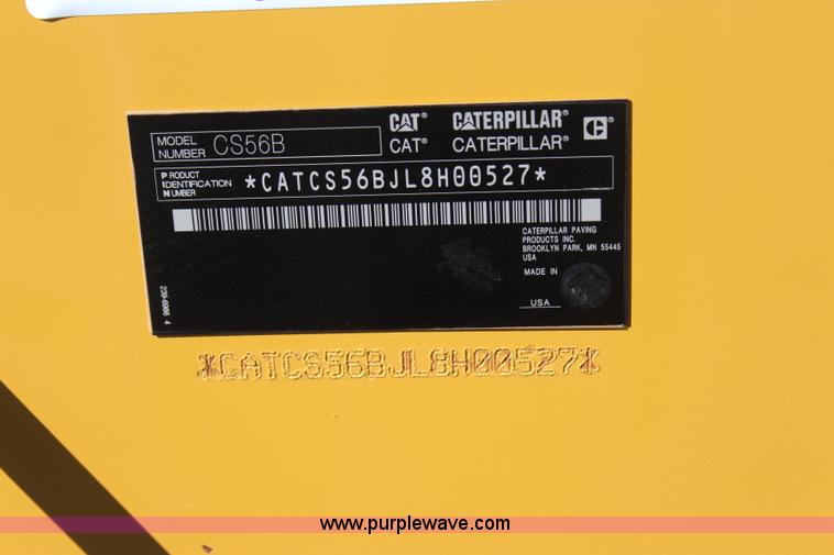 image for item J4474 2013 Caterpillar CS56B single drum roller