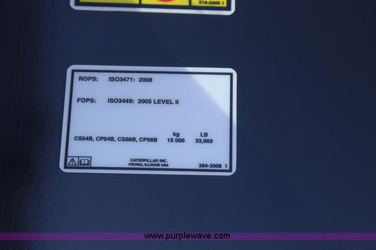 image for item J4474 2013 Caterpillar CS56B single drum roller