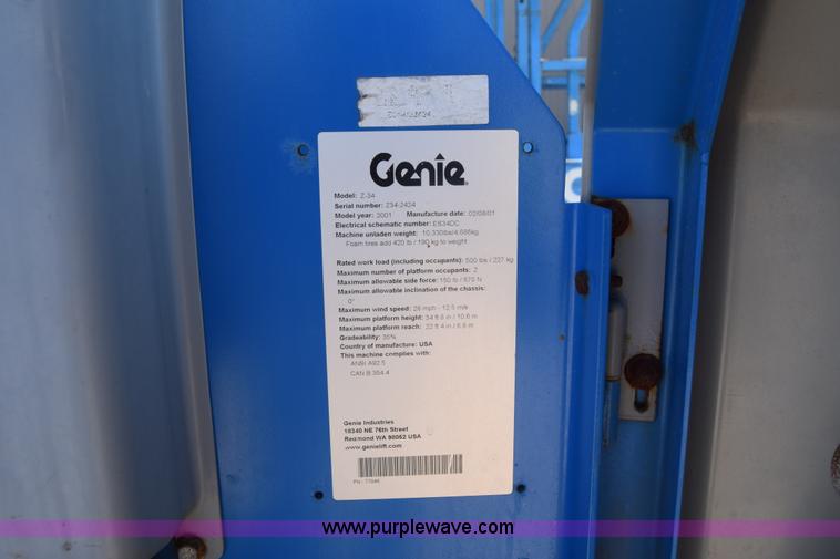 image for item J7768 2001 Genie Z-34/22 boom lift