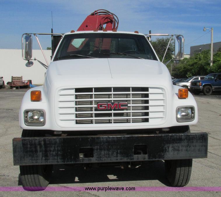 image for item K5094 1997 GMC C7500 flat bed truck with crane