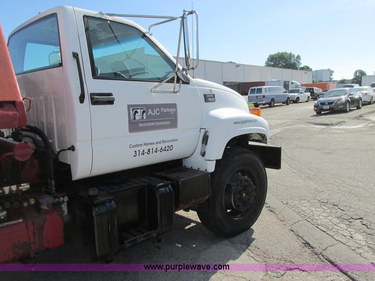 image for item K5094 1997 GMC C7500 flat bed truck with crane