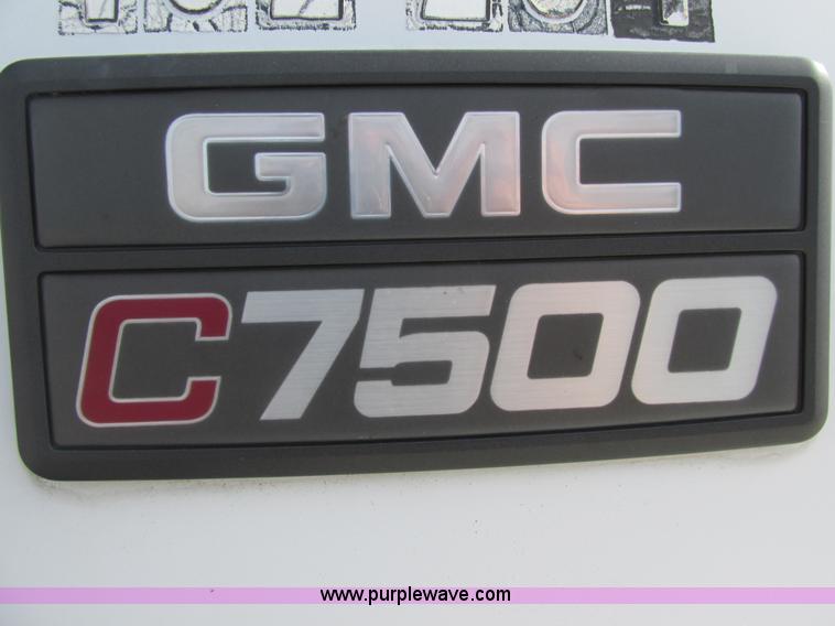 image for item K5094 1997 GMC C7500 flat bed truck with crane