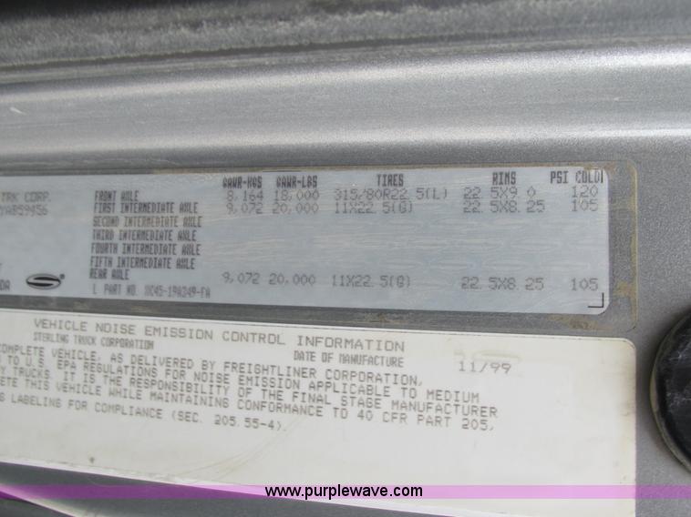 image for item K5100 2000 Sterling L8511 dump truck