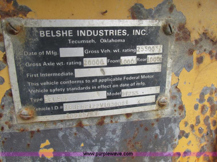 image for item K5101 1998 Belshe DT255 equipment trailer