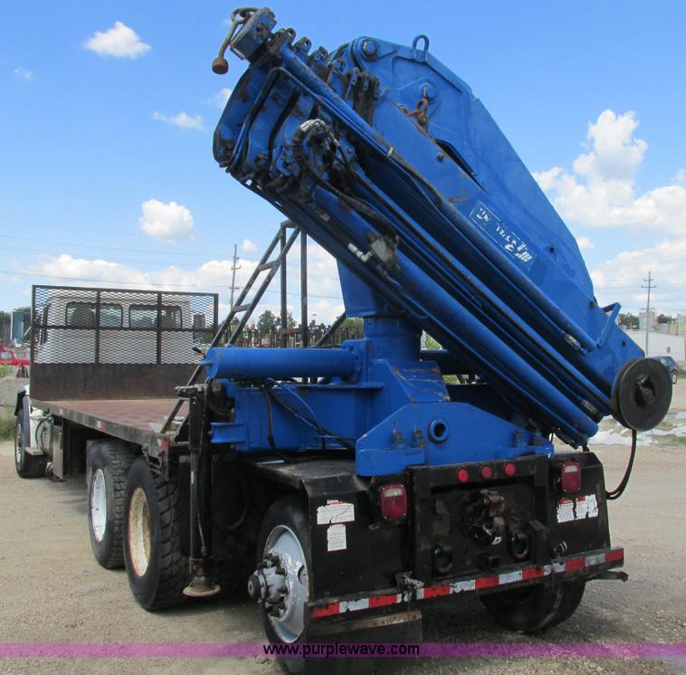 image for item K5108 1999 Freightliner FL112 flatbed truck with crane