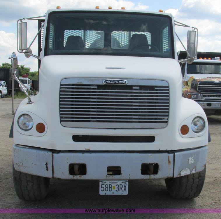 image for item K5108 1999 Freightliner FL112 flatbed truck with crane