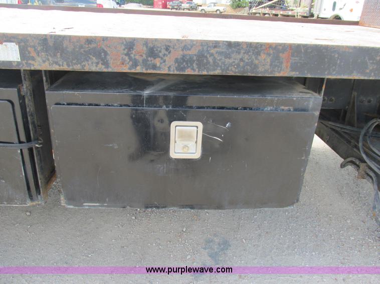 image for item K5108 1999 Freightliner FL112 flatbed truck with crane