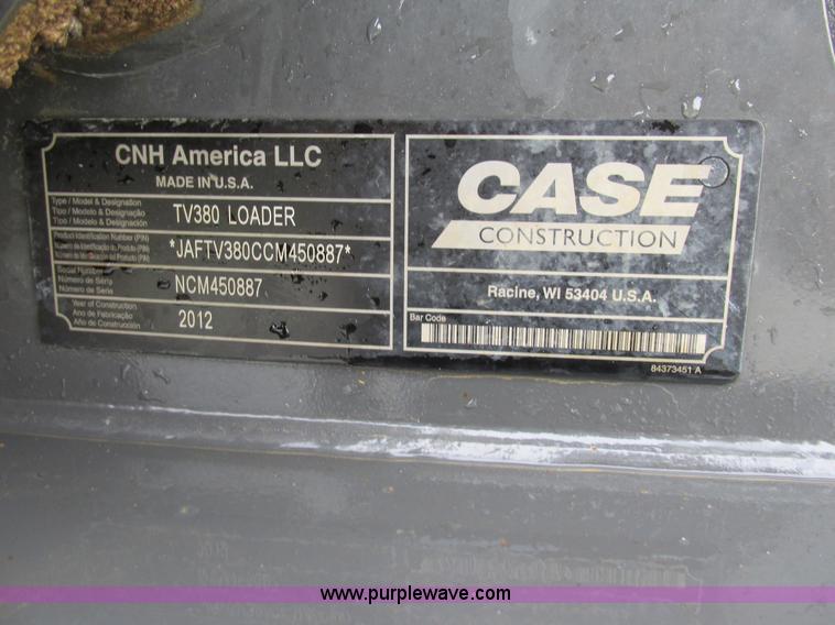 image for item K5110 2012 Case TV380 skid steer
