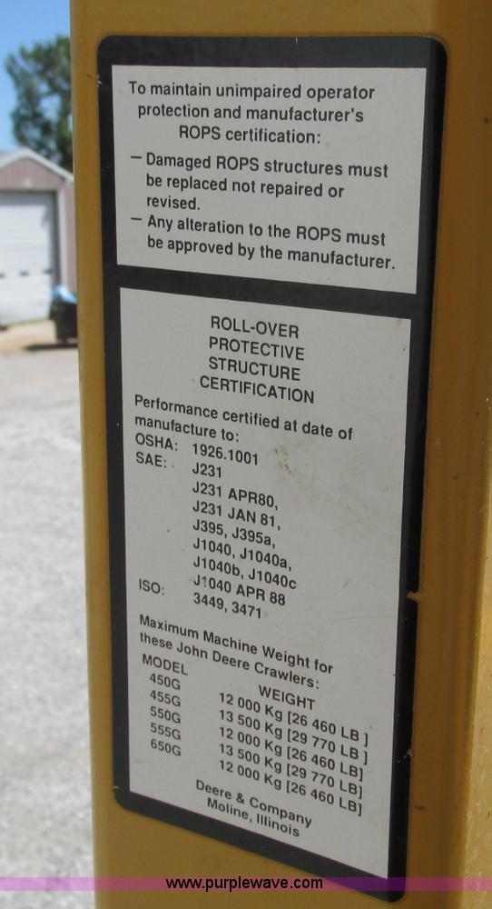 image for item R9371 1997 John Deere 450G LGP dozer