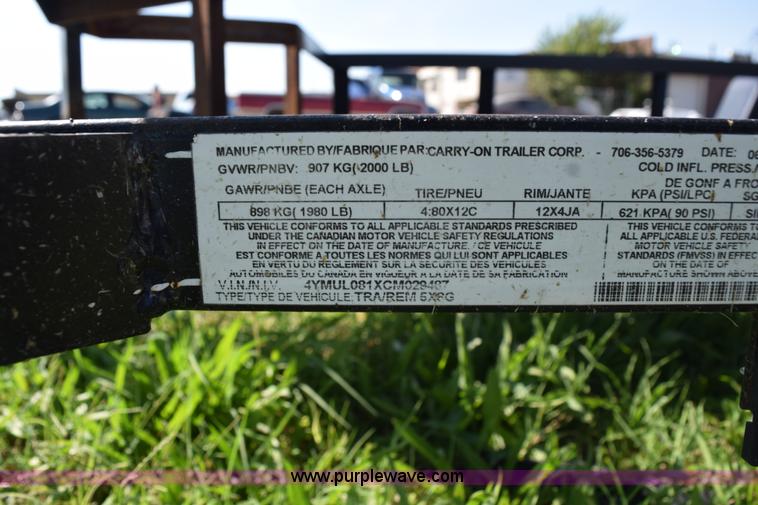 image for item L5896 2012 Carry-On trailer