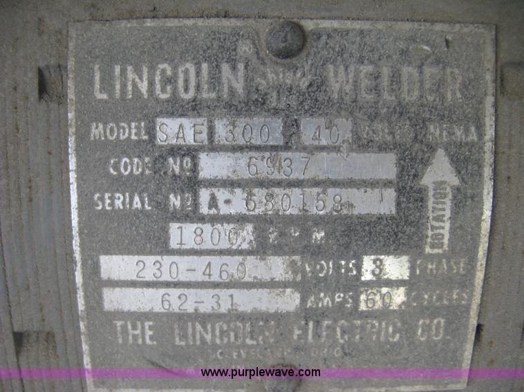 image for item BR9561 Lincoln SAE-300 welder