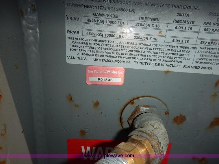 image for item J8155 2008 Interstate 20DTA equipment trailer