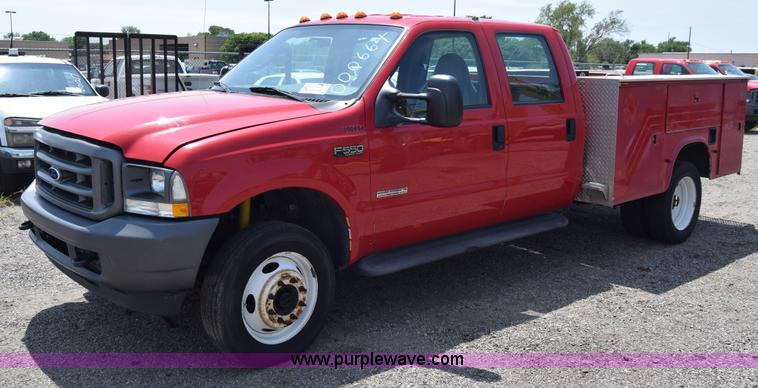 image for item K8504 2004 Ford F550 Super Duty XL Crew Cab utility truck