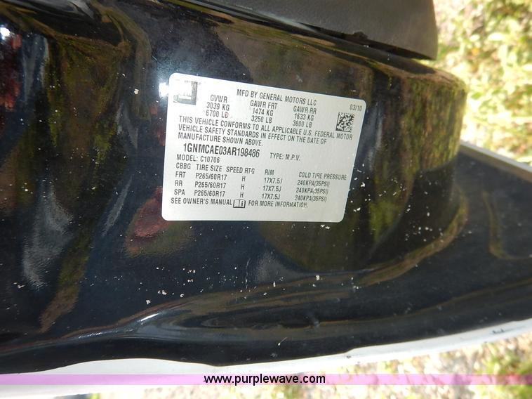 image for item L6258 2010 Chevrolet Tahoe LS SUV