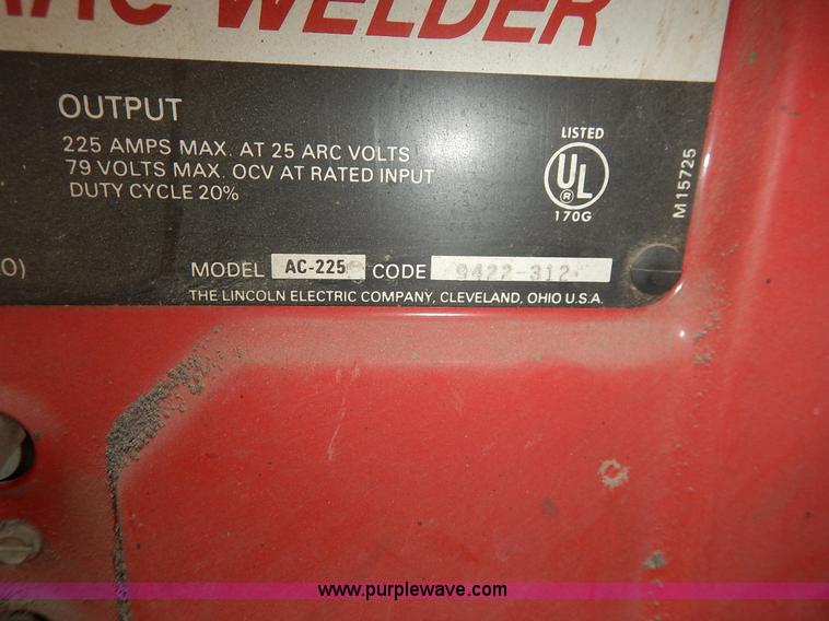 image for item BH9877 Lincoln Electric AC-225 arc welder