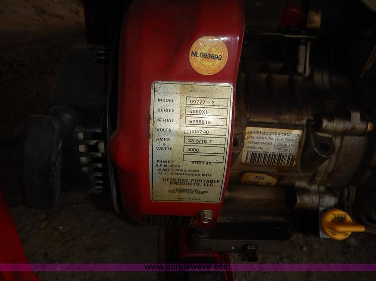 image for item BH9880 Generac 4000XL generator